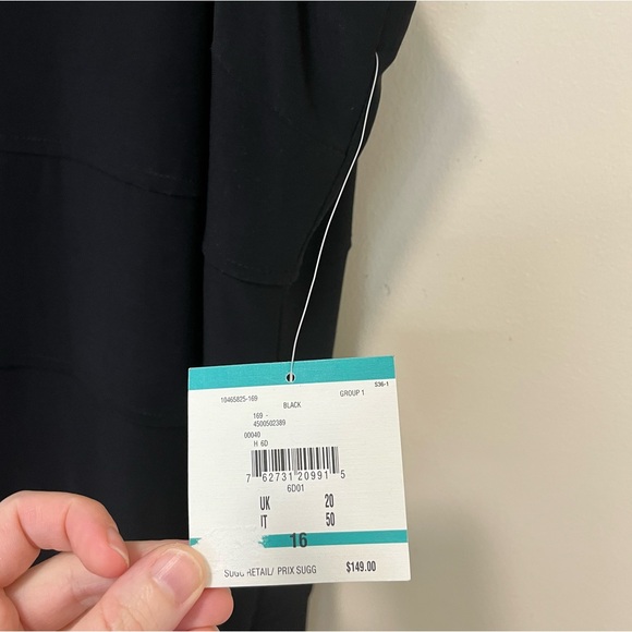 NWT Anne Klein Black Beaded Halter Midi Dresss - Picture 11 of 15